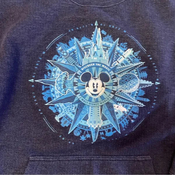 Disney World Mickey Compass Preppy Epcot Vacation Crew Neck Pocket Sweatshir… - Image 3