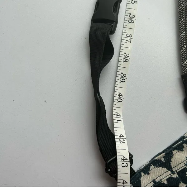 KAVU Small Crossbody Bag Black Blue White Geometric Print Adjustable Strap - Image 6