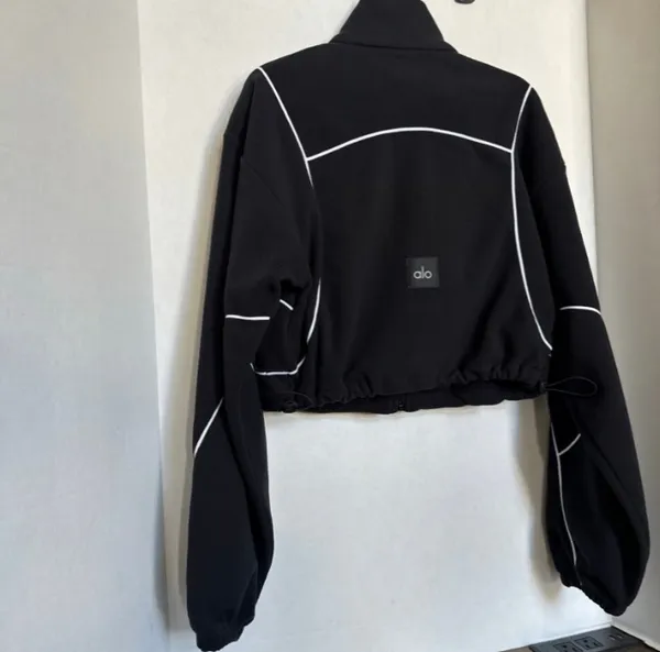 Alo Yoga Polar Fleece Game Time Full Zip Jacket Black Athletic small - Image 6