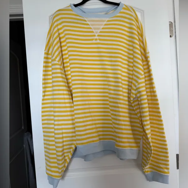 NWT Free People Classic Striped Oversized Crewneck - Image 5