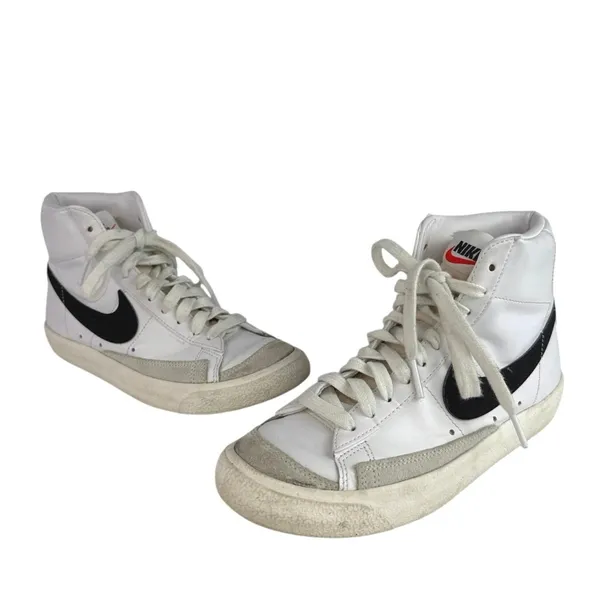 Nike Blazer Mid '77 White Black Mid Top Lace Up Athletic Sneakers Shoes Size 7 - Image 5