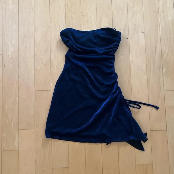 Princess Polly blue sparkly strapless Donellli mini dress - Image 2