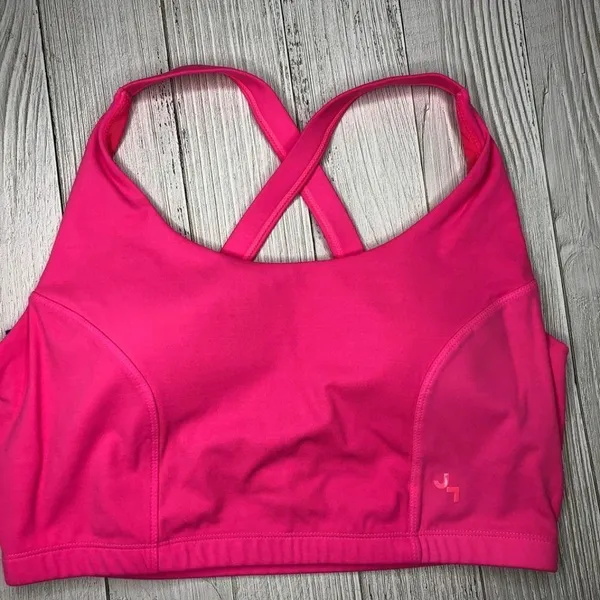 JoyLab Flamingo Hot Pink Longline‎ Crisscross Back Sports Bra Large - Image 3
