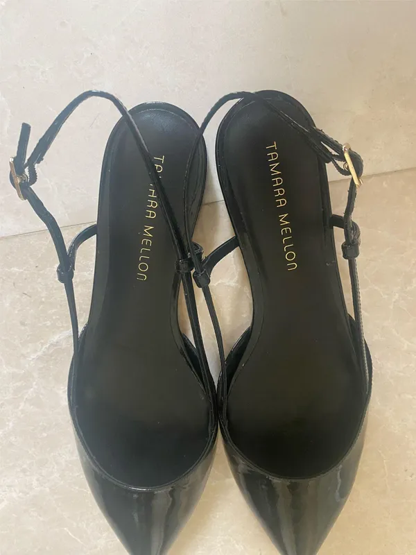 Tamara Mellon Oasis x D'Ascoli Sandals Leather Silk Ankle Wrap - Image 9