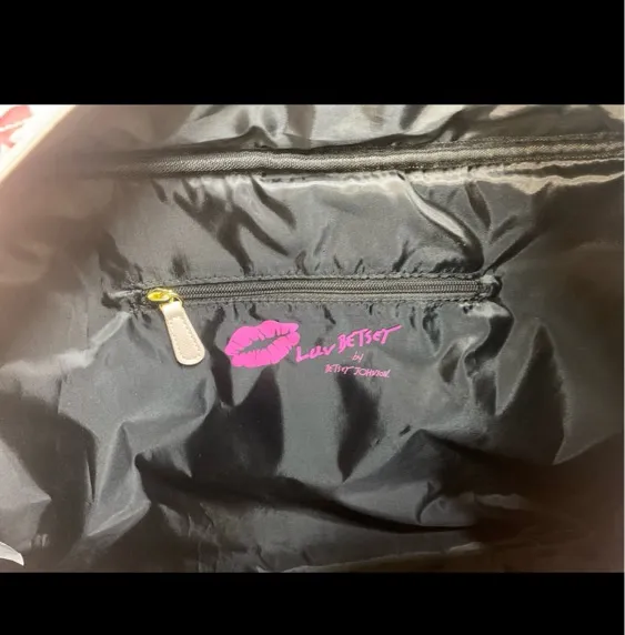 Luv Betsey by Betsey Johnson Duffle Travel Bag. Pink with dark pink cherries - Image 5