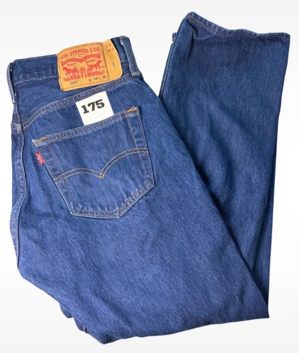 Levi's 501 Vintage 90s Button Fly Straight Leg Jeans | Dark Wash Cropped 34×27 - Image 2