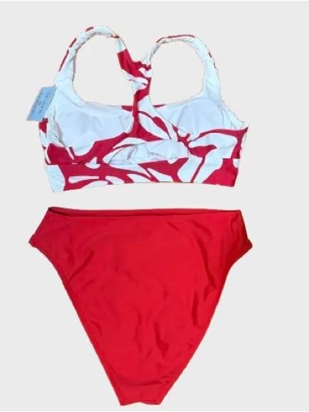 Red Floral Two-Piece Bikini Set - mixed Brand - Image 3