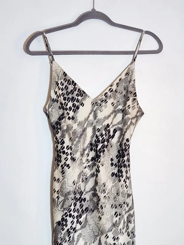 Express Black and Gray Snakeskin Print Midi Slip Dress Size Small - Image 3