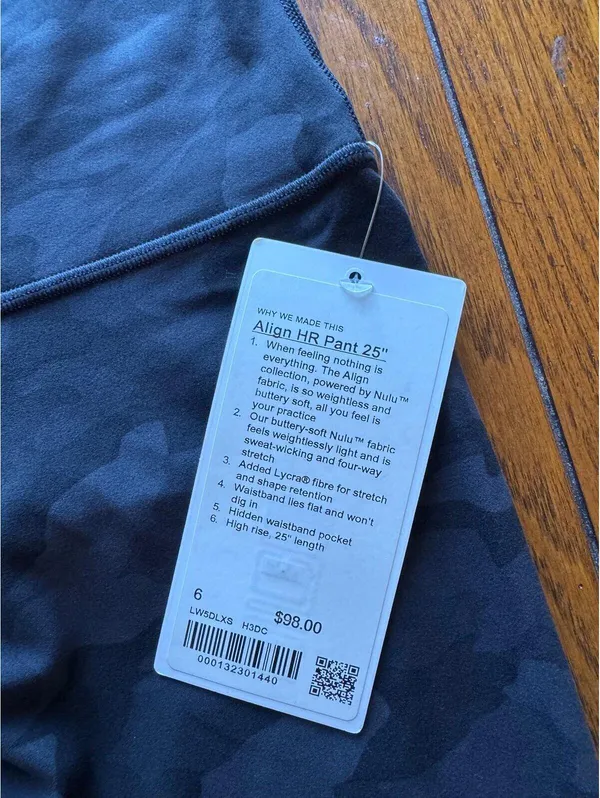 Lululemon Align High Rise 25” Heritage Camo Black H3DC Size 6 NWT - Image 4