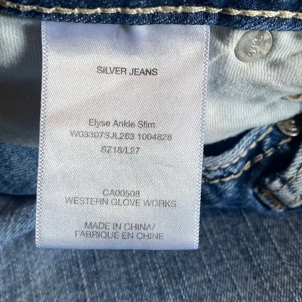 Silver Jeans Elyse Ankle Slim Sz18/L27 - Image 7