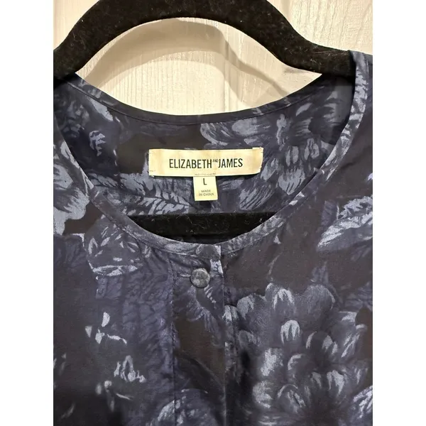100% Silk Elizabeth and James Long Sleeve Blouse Top Size L‎ - Image 3