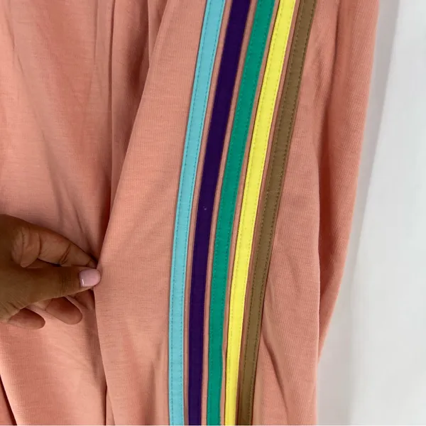 Electric Yoga Sundrop Jogger Pants‎ Womens Size S Pink Rainbow Side Stripes - Image 6