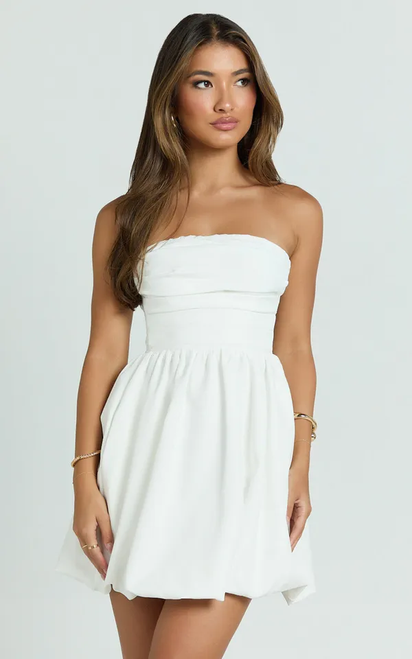 New Showpo Shaima Mini Dress Strapless Bubble Hem Dress Size Large MSRP $99 - Image 2
