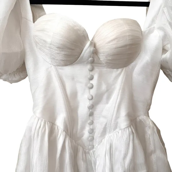 ADEIRLINA Bridal Corset Mini‎ Dress White NWT XS - Image 4