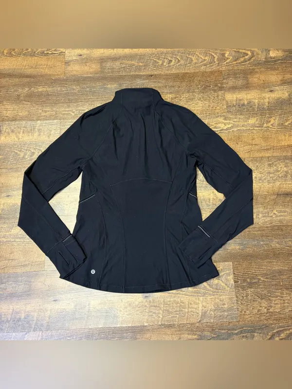 Lululemon Fresh Tracks 1/2 Zip Pullover Top Women's 10 Black Running Jacket Soft - Image 14
