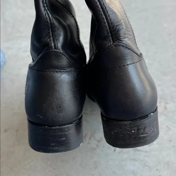 Frye Womens MELISSA BUTTON LUG TALL Vintage Black Riding Boots Sz 6B Leather ⬇️ - Image 8