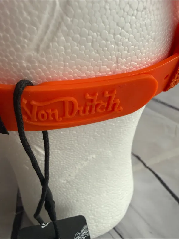 Von Dutch Orange & Green Camo Trucker Hat with Rhinestone Logo - Image 4