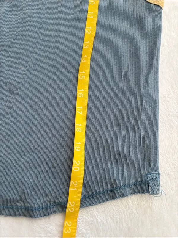 We the Free size large only 1 ringer Blue Tank Top with Yellow Trim - Image 7