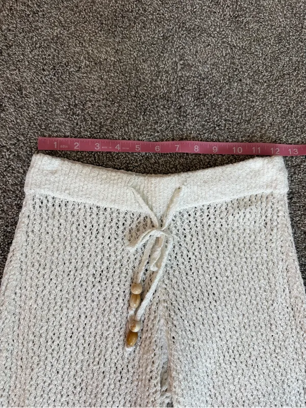 Abercrombie & Fitch XXS Cream Crochet Knit Wide Leg Beach Pants - Image 5