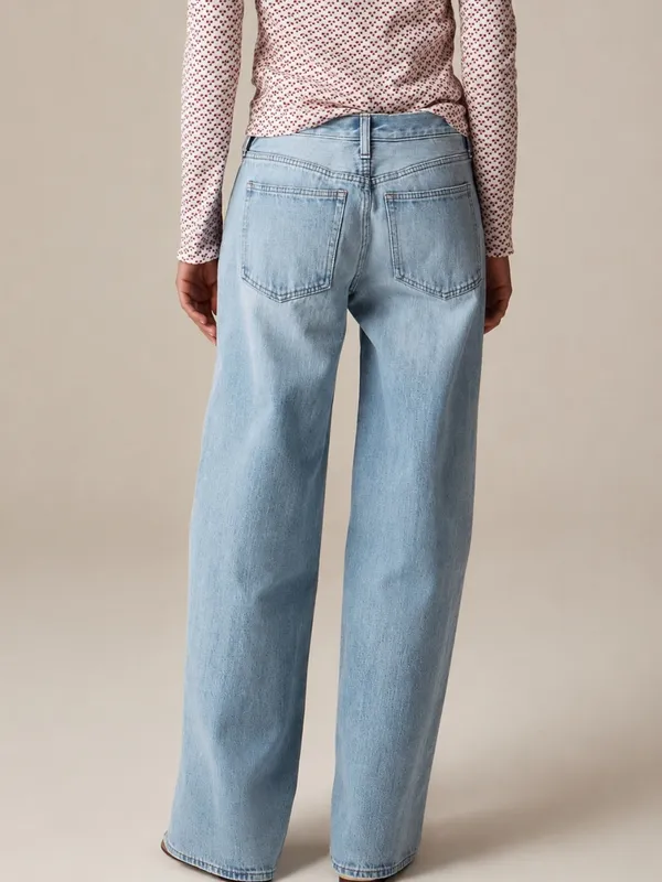 J.Crew Light Wash Low Rise Distressed Wide-Leg Jeans. Size: 28 90’s Skater - Image 2