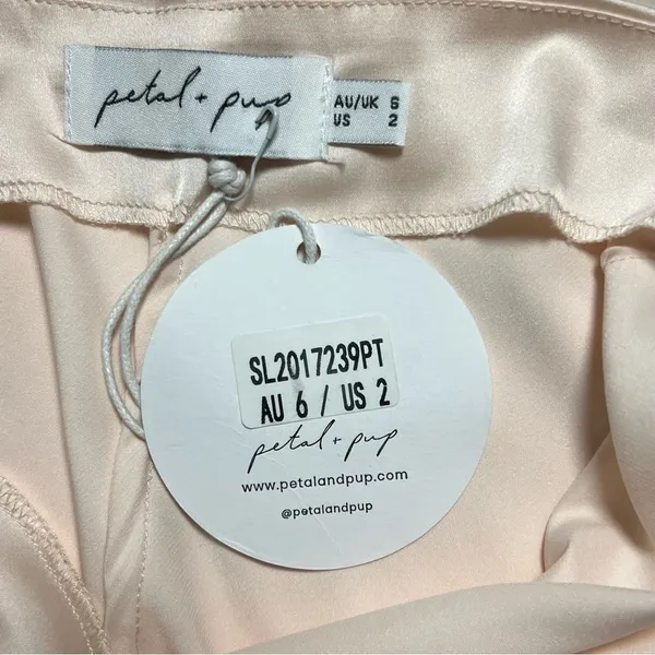 Petal & Pup Pink Satin Midi Slip Dress Size 2 Coquette Minimalist Cocktail HOCO - Image 6