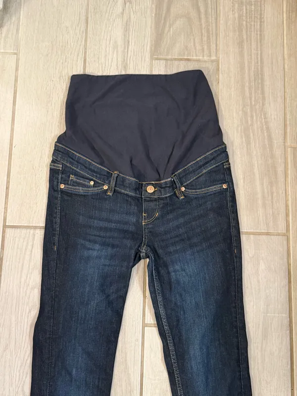 Old Navy Dark Blue Maternity Over-Belly Jeggings - Image 4