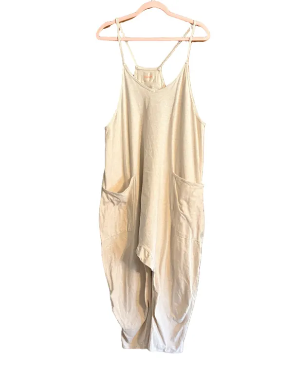 Free People FP Movement Onesie Jumpsuit Size L Oatmeal Heather - Image 2
