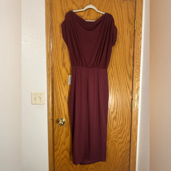 Lush Batwing Sleeve Slit Jersey Dress - NWT - Size XL - Image 3