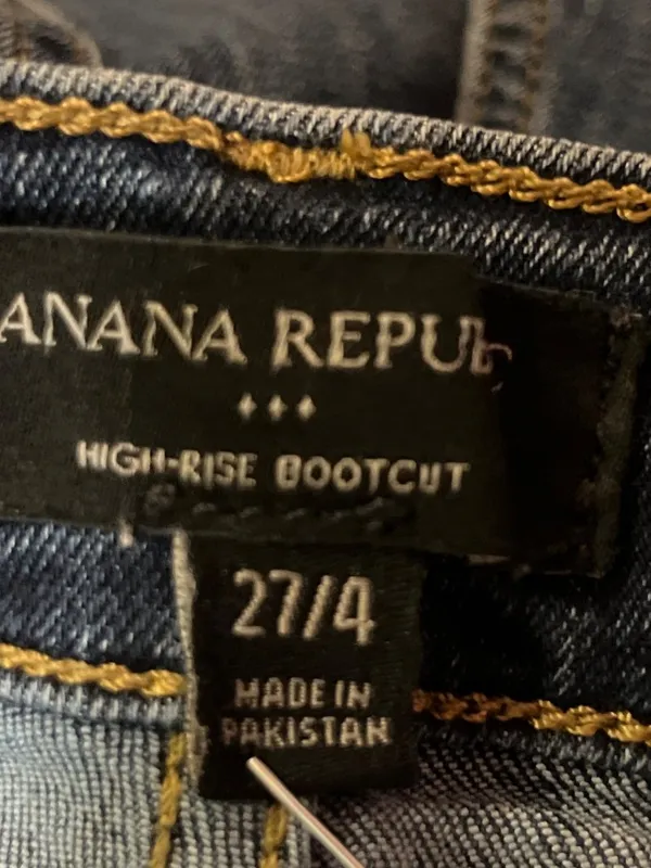 Banana Republic Womens 27/4 High Rise Bootcut Jeans Dark Wash USED - Image 6