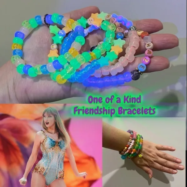 Kandi FOLKLORE glow in the dark stretch friendship bracelet, festival rave - Image 6