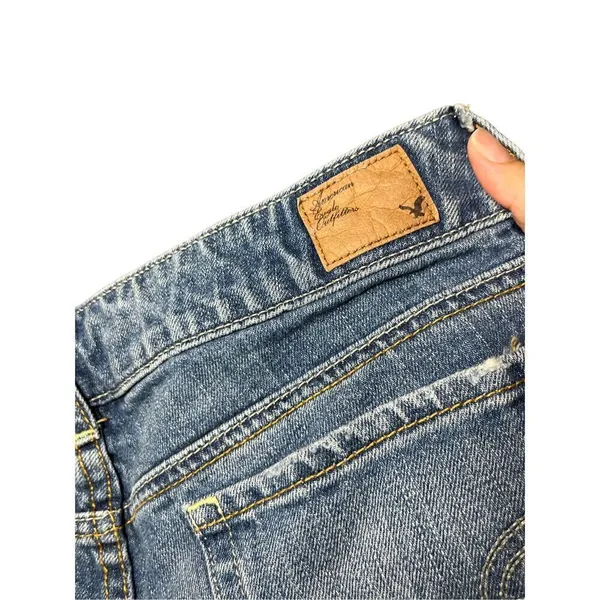 Vintage‎ Y2K American Eagle Gold Star Jean Shorts Size 4 - Image 5
