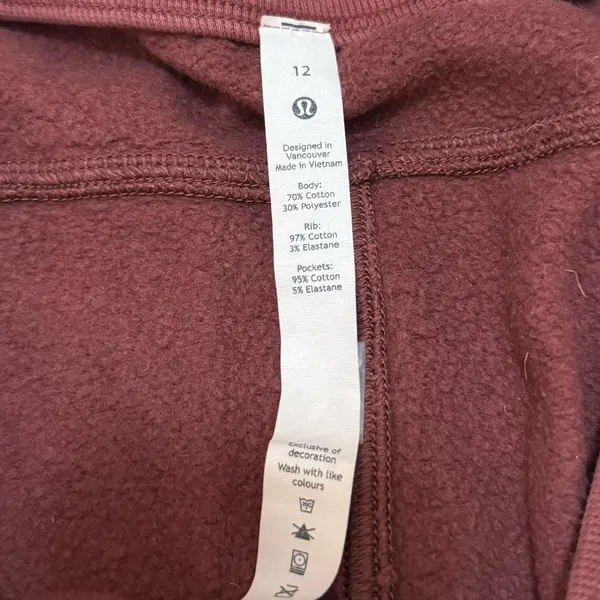Lululemon Athletica red maroon scuba joggers women’s size 12 - Image 5