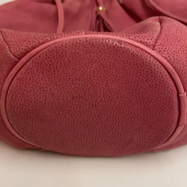Vintage Valley Girl Pink Leather‎ Clam Shell Crossbdy Bag A27 - Image 7