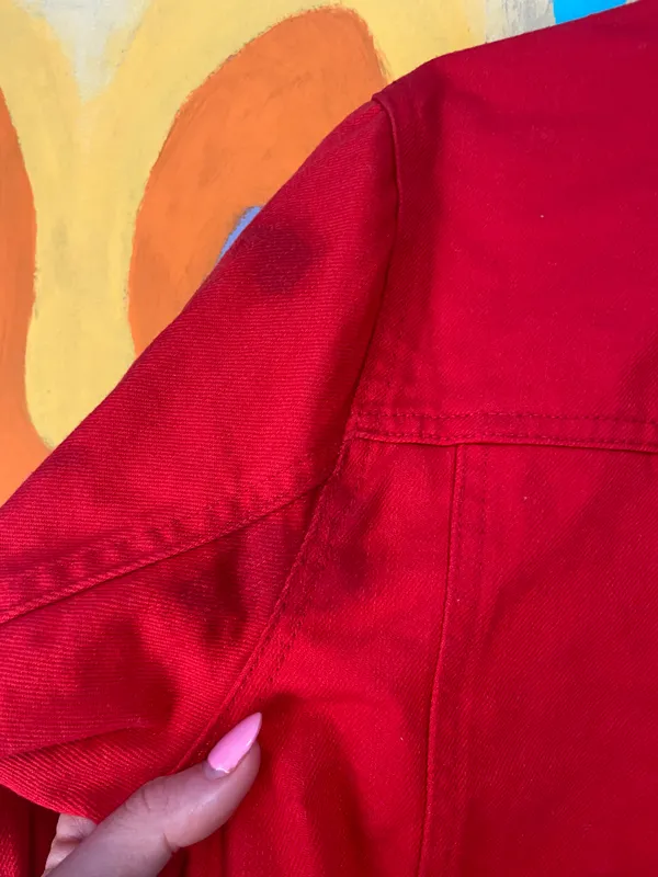 H&M Red Jean Jacket - Image 4