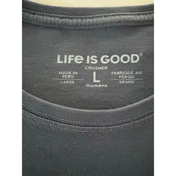 Life is Good Beer T shirt Womens L Gray I Like Crafts Crusher Tee Short Sleeve - Image 6