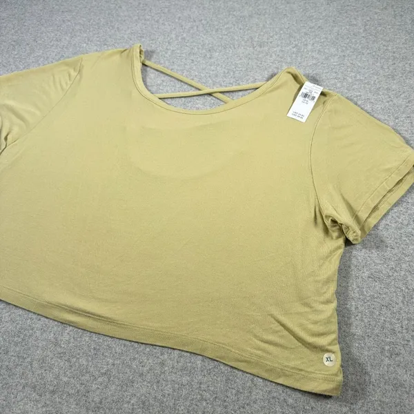 NEW American Eagle Womens XL Top Shirt Athletic Green Stretch Lightweight‎ Cross - Image 9