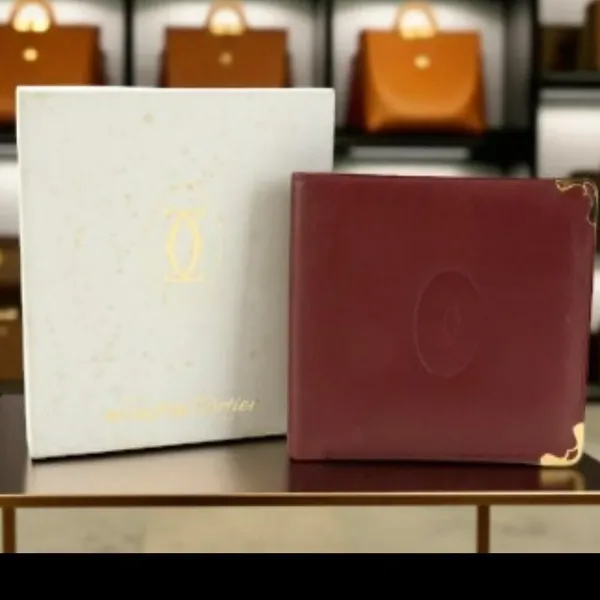 Cartier Les Must de Cartier Bifold Wallet in Burgundy Leather - Image 2