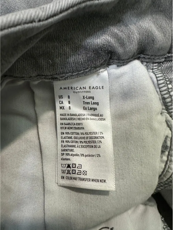 American Eagle grey Curvy Hi-Rise Next Level Stretch jeggings Size 8 X-Long - Image 9