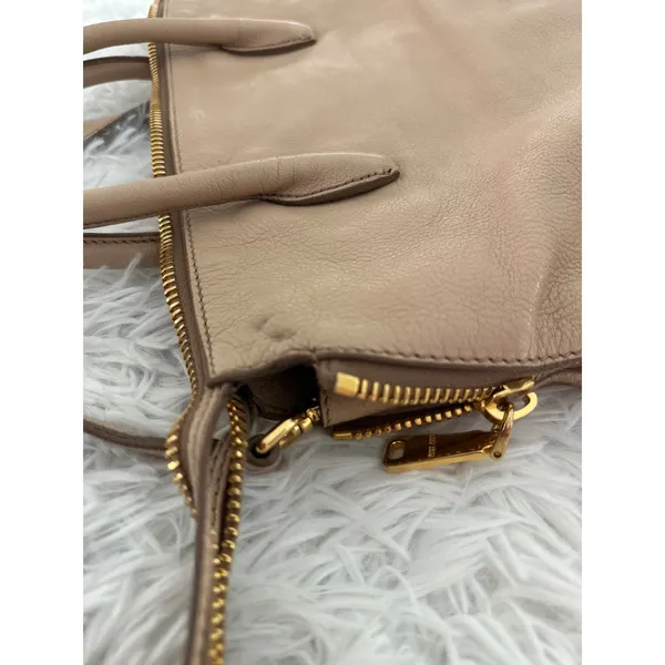 Miu‎ Miu Leather Cammeo Madras 2 Way Satchel Bag Handbag - Image 16