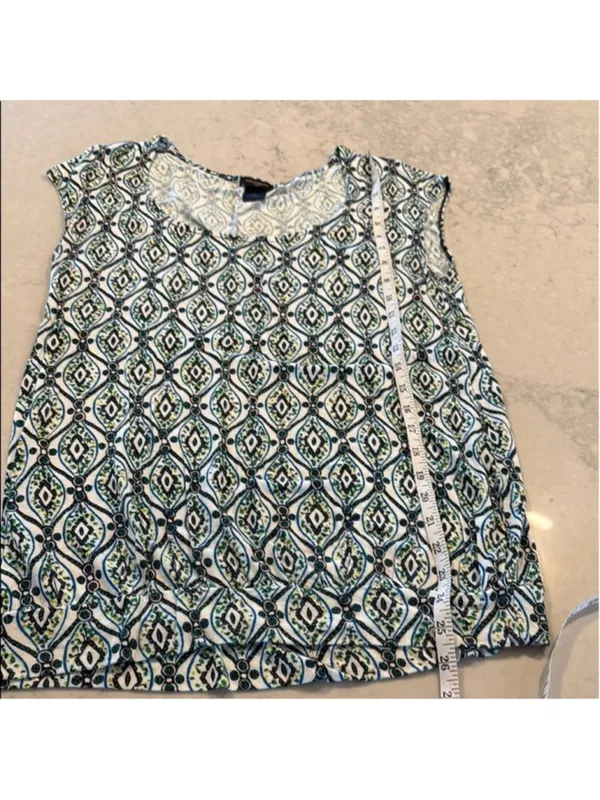 Ann Taylor Green and Blue Patterned Top Medium - Image 7