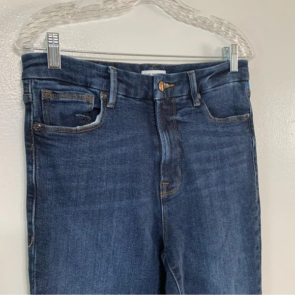 Good American Good Waist High Rise Skinny Jeans W/ Distressed Pockets Size 12 - Image 5