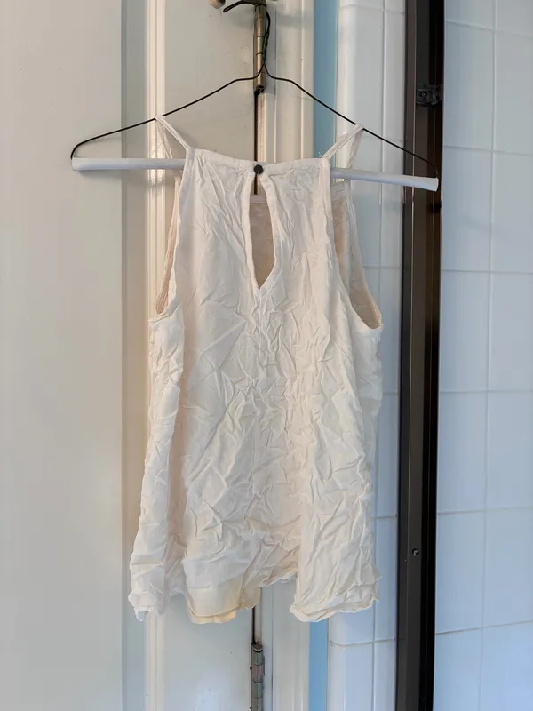 Love on a Hanger Vintage Cream White Embroidered Deco Cami Tank Top - Image 5