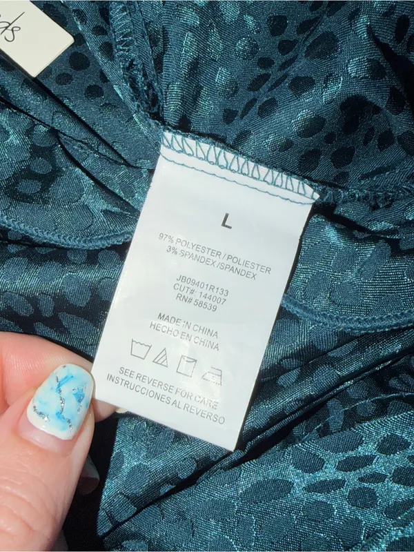 NWT Speechless Teal Jacquard Ruffle Tie Front Cutout Tiered Lightweight Dress L - Image 8