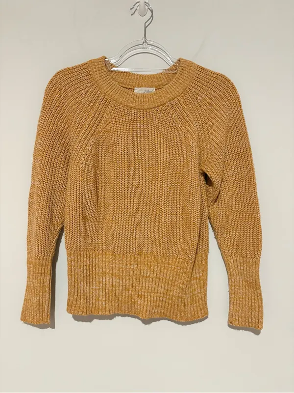 Universal Thread Chunky Knit cropped Sweater mustard yellow medium - Image 2