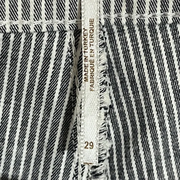 FREE PEOPLE Mid Rise‎ Jeans Womens 29 Blue White Stripe Stretch Jeggings Pants - Image 6