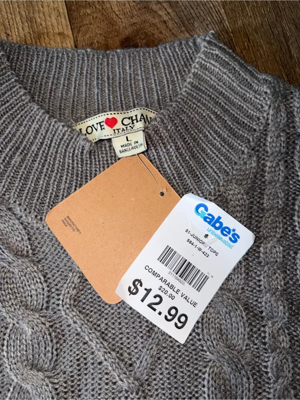 Mock neck knit sweater Gray Size L - Image 3
