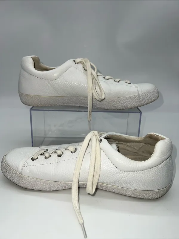 Ash Nicky Bis Women's All White Lace Up Leather Low Top Sneakers-Size 39 - Image 2