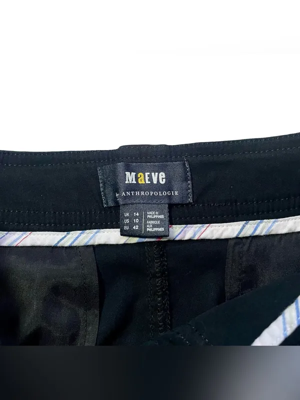 Maeve Anthropologie Black Linen Blend Sailor Utility Shorts Size 10 - Image 4