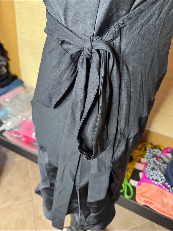 NWT Free People Like Me or Love Me Black Wrap Mini Slip Dress Size Small - Image 8