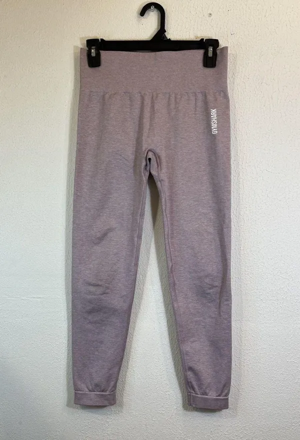 Gymshark Women's Adapt Marl Seamless Leggings Light Purple Size L - Image 3